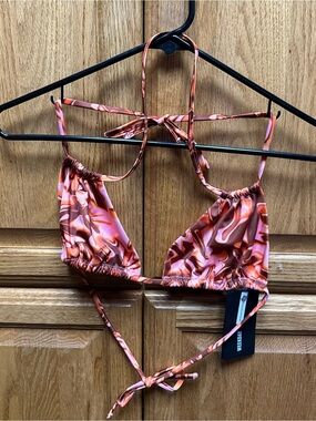 Weekday Pink Swirl Bikini Top
